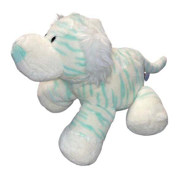 Aurora Baby Plush Tiger Cub Stuffed Animal Nursery Decor Shower Gift Blue 14” - Picture 12 of 13